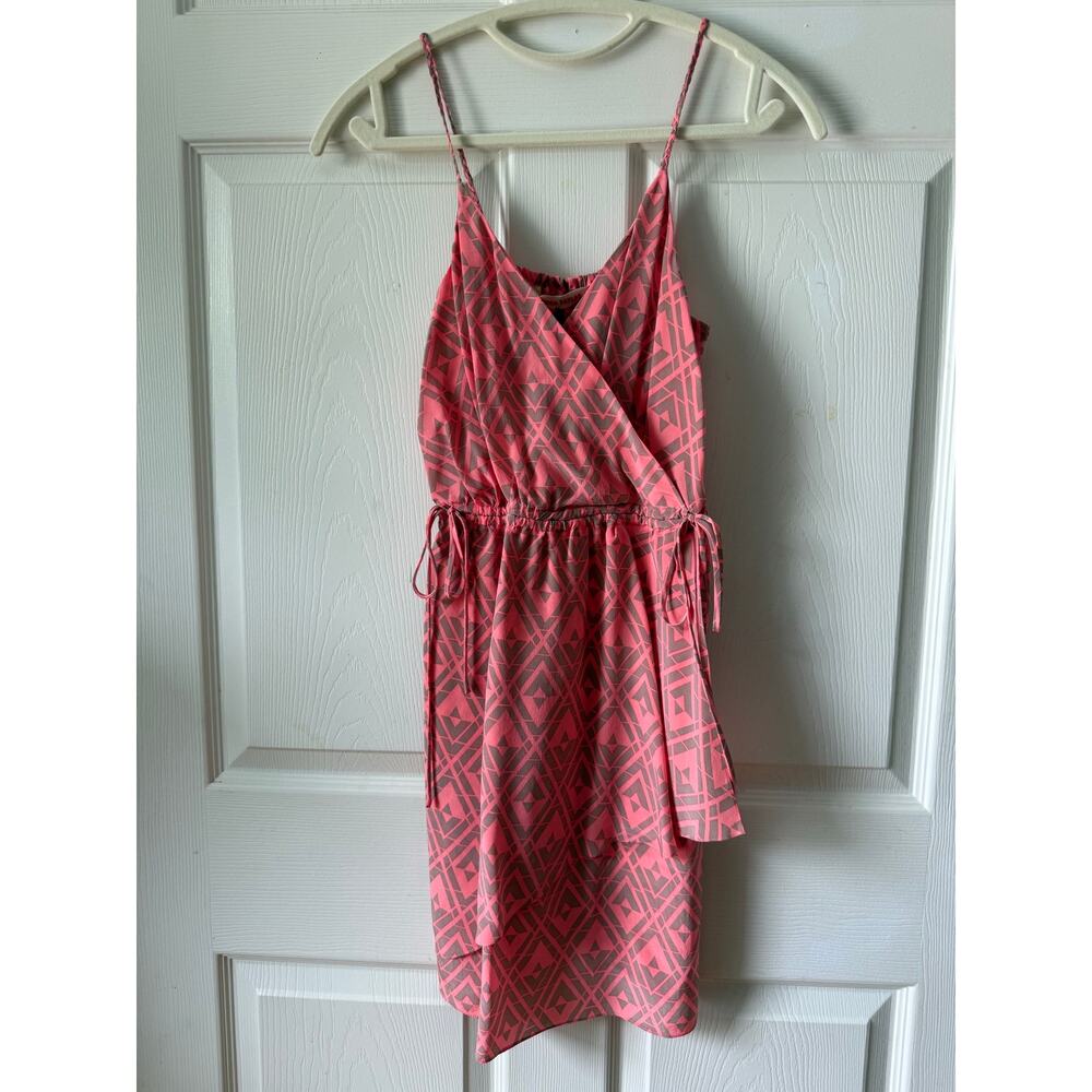 Rebecca Taylor‎ 100% Silk Faux Wrap Cami Dress NWT Hot Coral Size 0 Asymmetrical